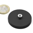TCNG-43 Magnet system Ø 43 mm black rubber-coated with screw socket, holds approx. 10 kg, thread M4