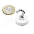 BD-FTNGW-22 Magnet system Ø 22 mm white rubber-coated with hook (hook magnet), holds approx. 5,9 kg, thread M4