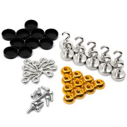 BD-TCN-20-HNG-2 pot magnet bundle 10 x TCN-20 with various accessories, holds approx. 13 kg, gold-coloured
