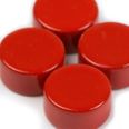 Mini magnets 'Steely'  holds approx. 800 g, office magnets neodymium, 6 x 3 mm, set of 10, red