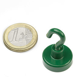 FTNG-20, Hook magnet green Ø 20,3 mm, powder-coated, thread M4