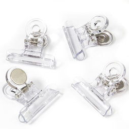 LIV-113, Magnetic clips transparent, made of plastic, set of 4