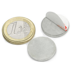 PAS-20, Metal disc self-adhesive Ø 20 mm, as a counterpart to magnets, not a magnet!