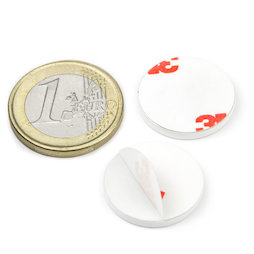 PAS-20-W, Metal disc self-adhesive white Ø 20 mm, as a counterpart to magnets, not a magnet!