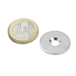 MD-23, Metal disc with counterbore Ø 23 mm, as a counterpart to magnets, not a magnet!