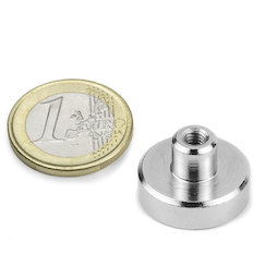 TCN-20, Pot magnet with screw socket Ø 20 mm, thread M4