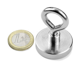 OTN-32, Pot magnet with eyelet Ø 32 mm, thread M5