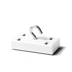 WS-HOOK-01, Sandwich magnet with hook, ferrite magnet system in plastic housing, rectangular, 53 x 27,5 mm