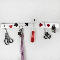 FO-2, Key rack magnetic 50 cm, magnetic strip, made of stainless steel, for 11 keys